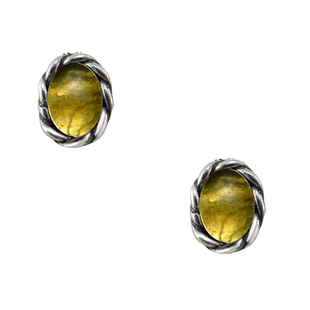 Sterling Silver Little Citrine Post Stud Earrings